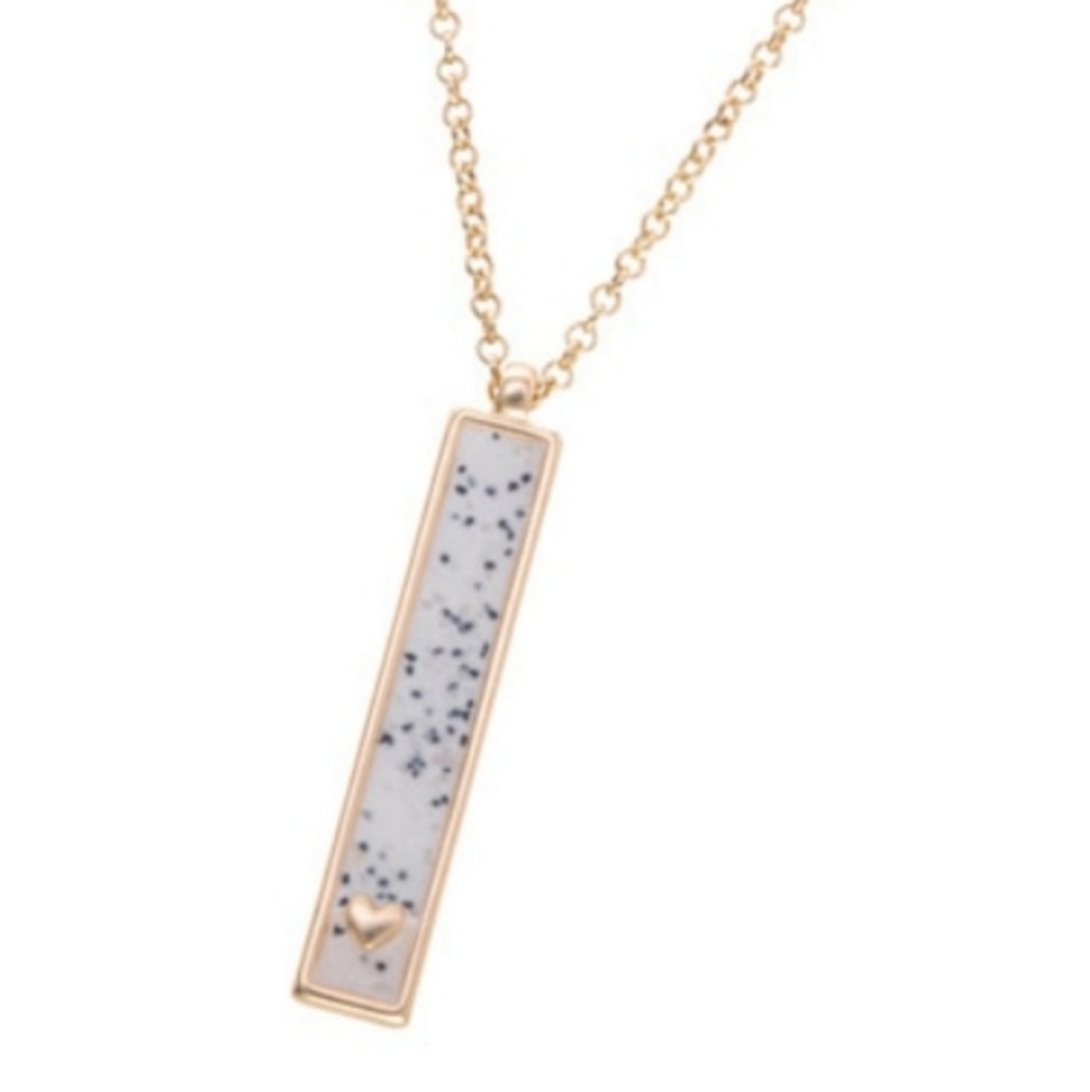 Necklace with Rectangle Charm, Hello Happy Love